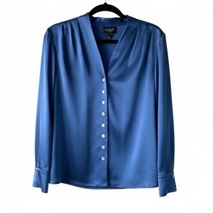 NWT•St. John Couture Triacetate/Polyester Satin Blouse - Size 6 -